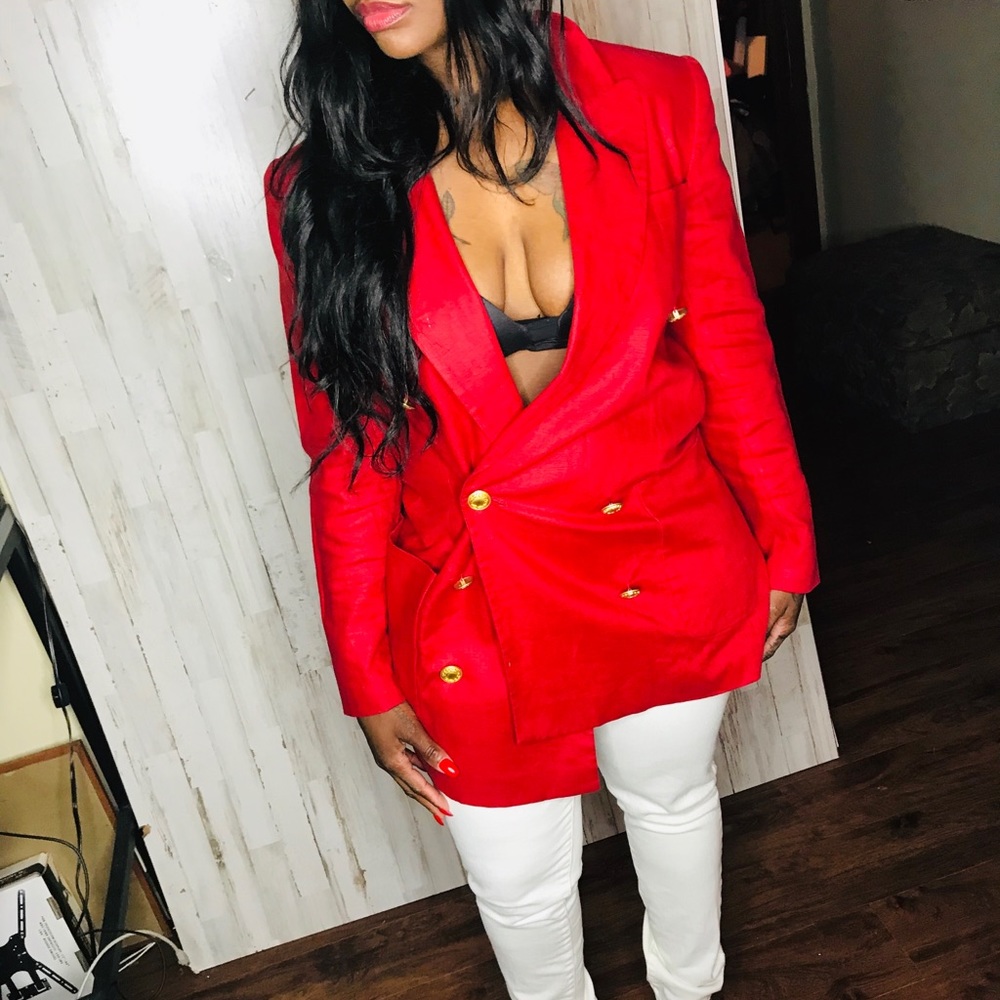 The J. Peterman Company Red Blazer Sz 4